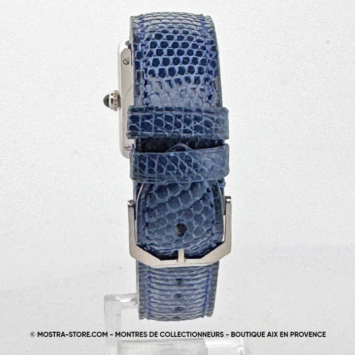 Cartier tank must silver classic blue dial