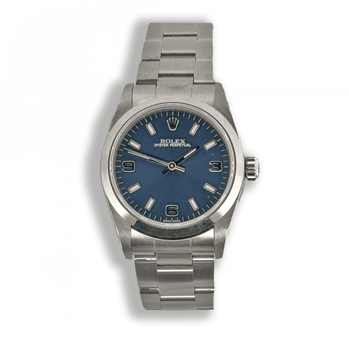 Rolex Oyster Perpetual 31 blue dial 3-6-9 - for women with original papers