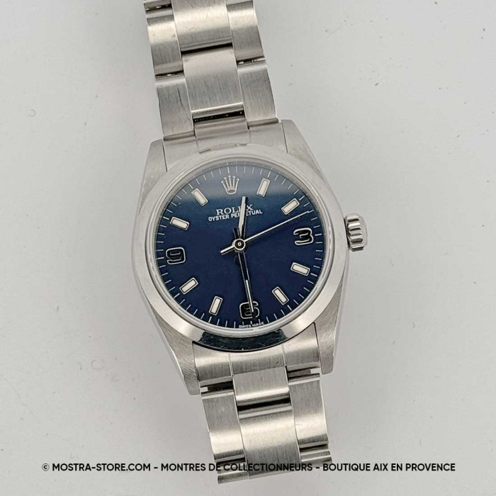 Rolex Oyster Perpetual 31 blue dial 3-6-9 - for women with original papers