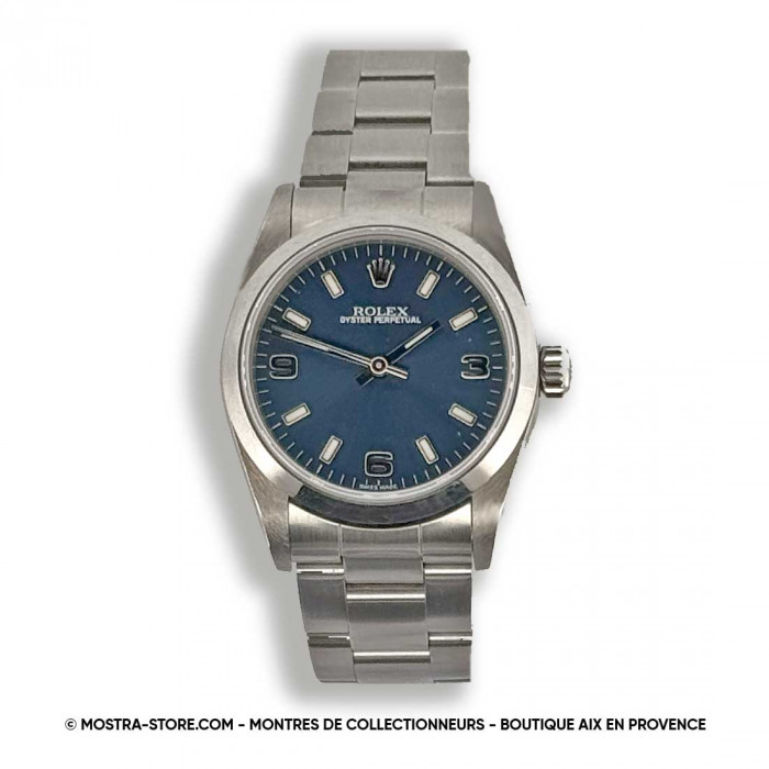 Rolex Oyster Perpetual 31 blue dial 3-6-9 - for women with original papers