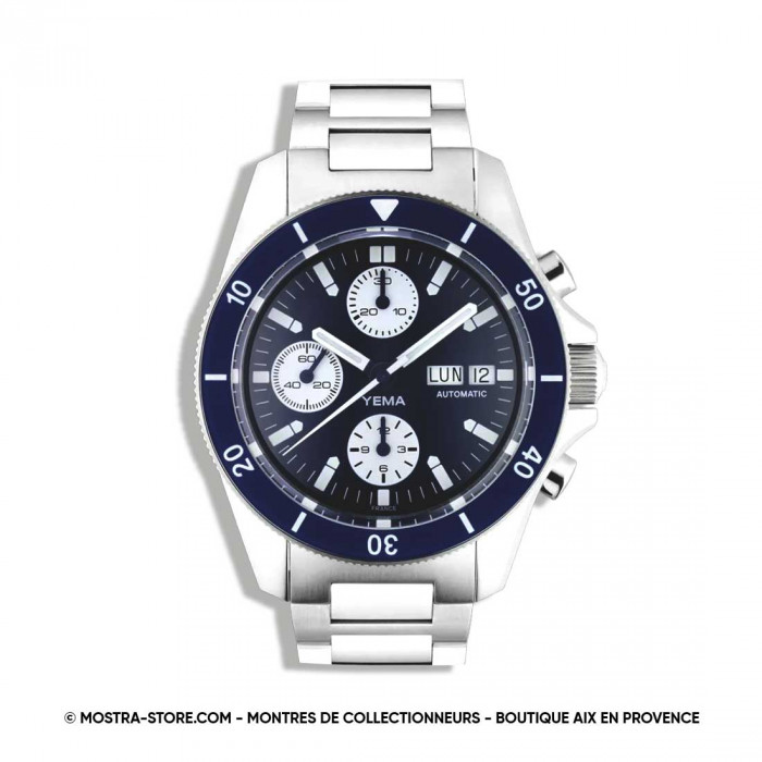 Yema Navygraf Chronograph Blue Automatic Date - full set