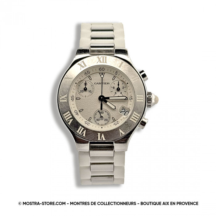 Cartier chronoscaphe white must 21