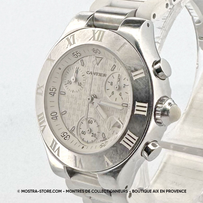 Cartier chronoscaphe white must 21