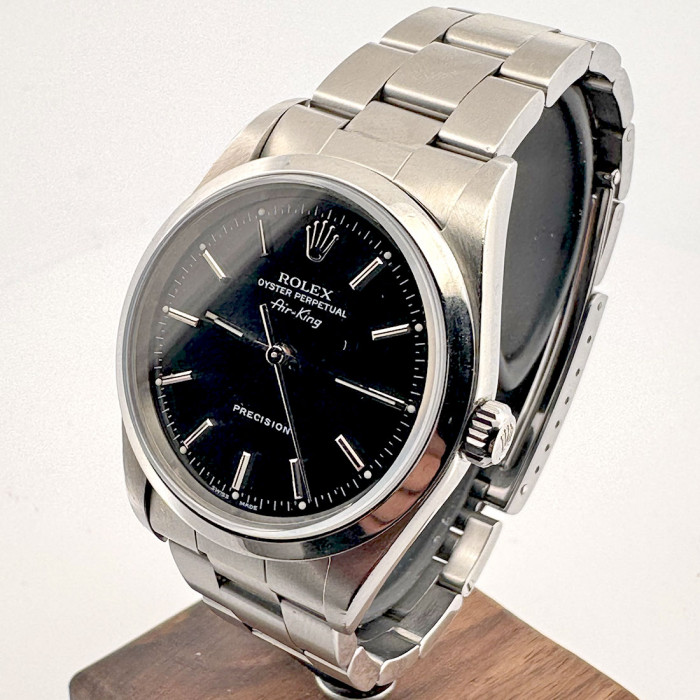 Rolex airking 34 black dial saphirre