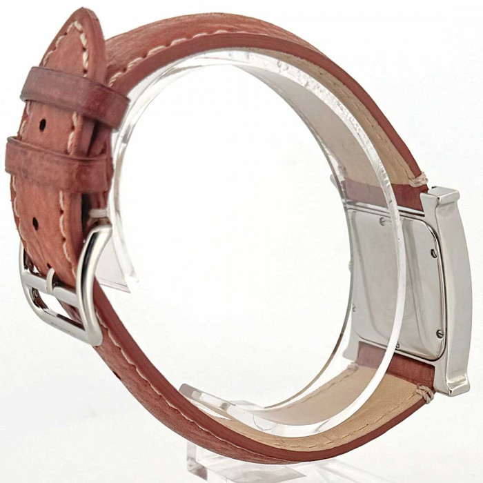 Hermes heure H grand modèle cadran argent