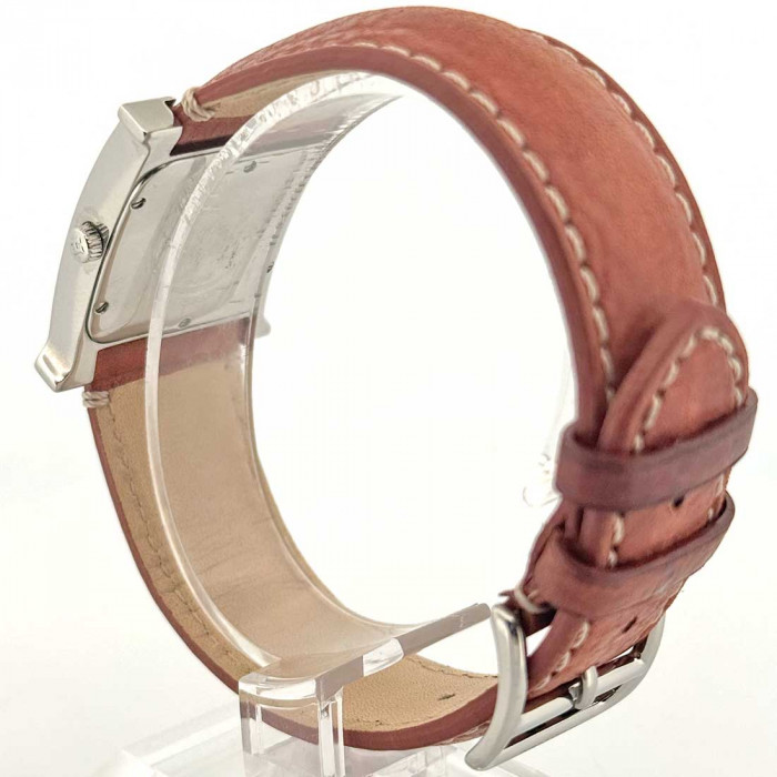 Hermes heure H grand modèle cadran argent