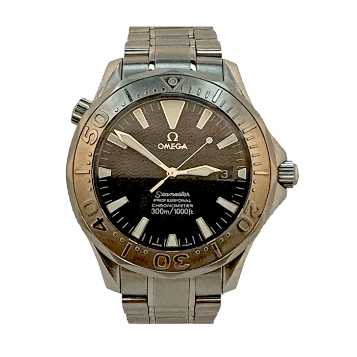 Omega Seamaster 300  lunette Or Blanc