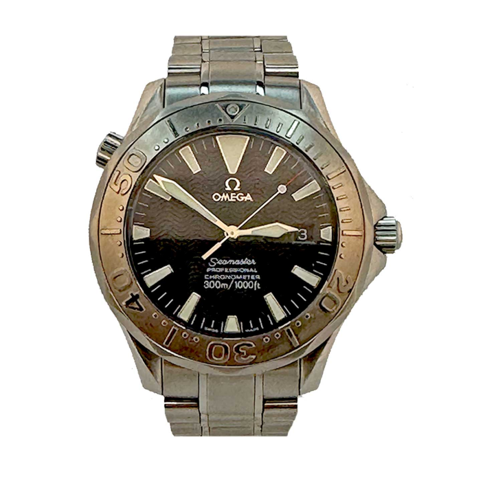 Omega Seamaster 300  lunette Or Blanc