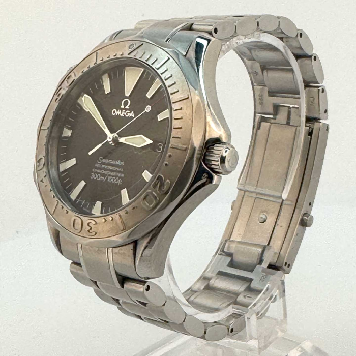 Omega Seamaster 300 Noire White Gold Bezel