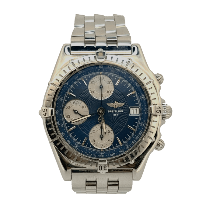 Breitling chronomat chronograph blue tritium dial