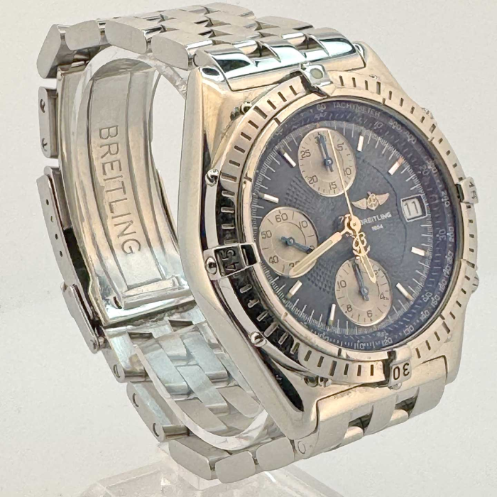 Breitling chronomat chronograph blue tritium dial