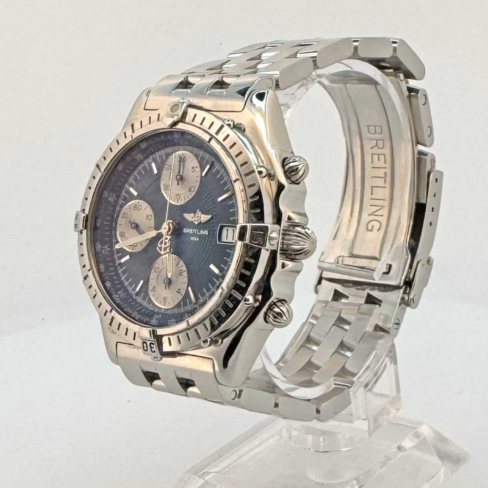 Breitling chronomat chronograph blue tritium dial
