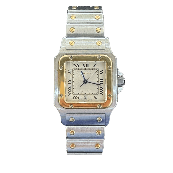 Cartier Santos Galbée Or Acier Homme
