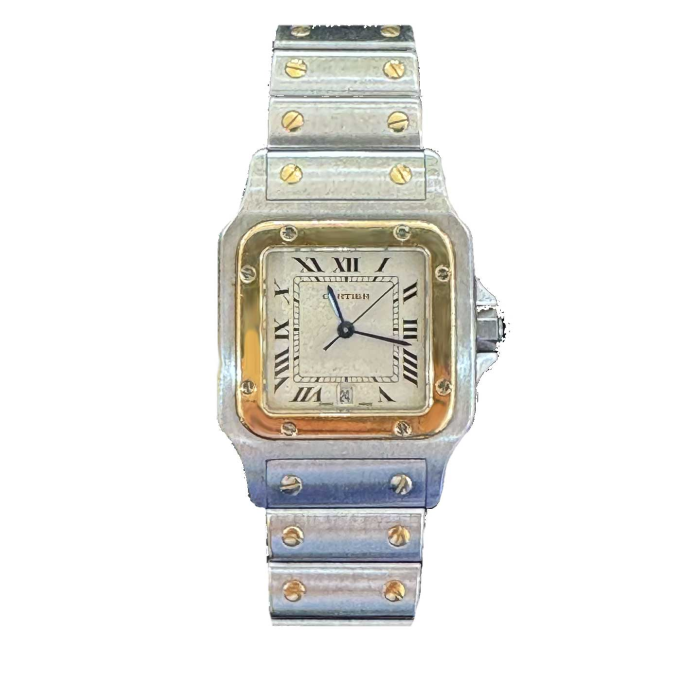 Cartier Santos Galbée Or Acier Homme