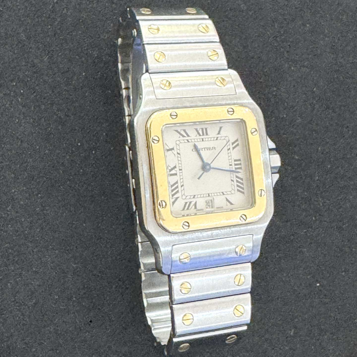 Cartier Santos Galbée Or Acier Homme