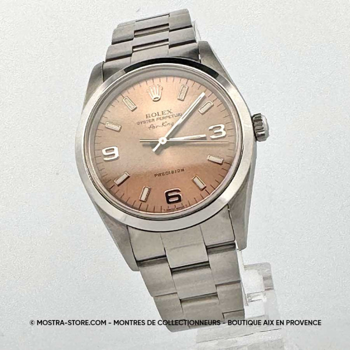 Rolex airking 34 saphir rose dial