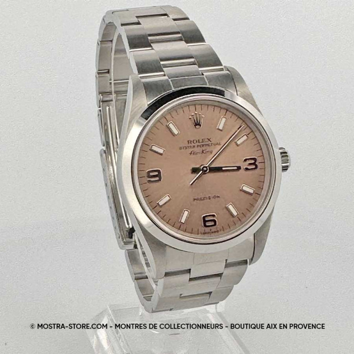 Rolex airking 34 saphir rose dial