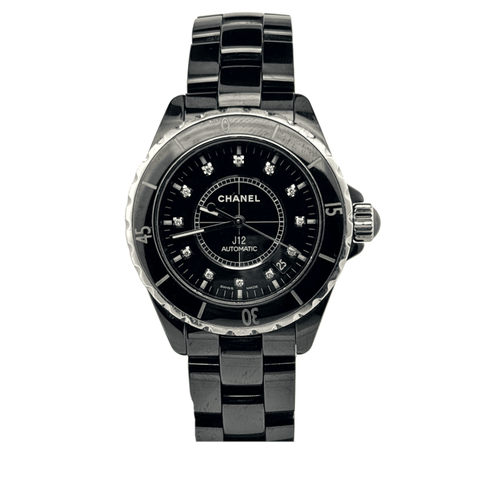Chanel J 12 Black Dial with Diamonds