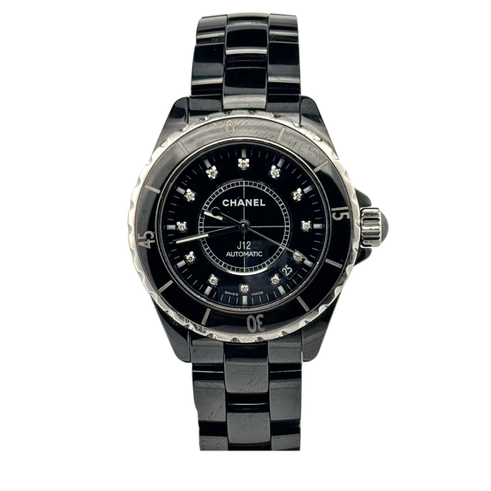 Chanel J 12 Black Dial with Diamonds