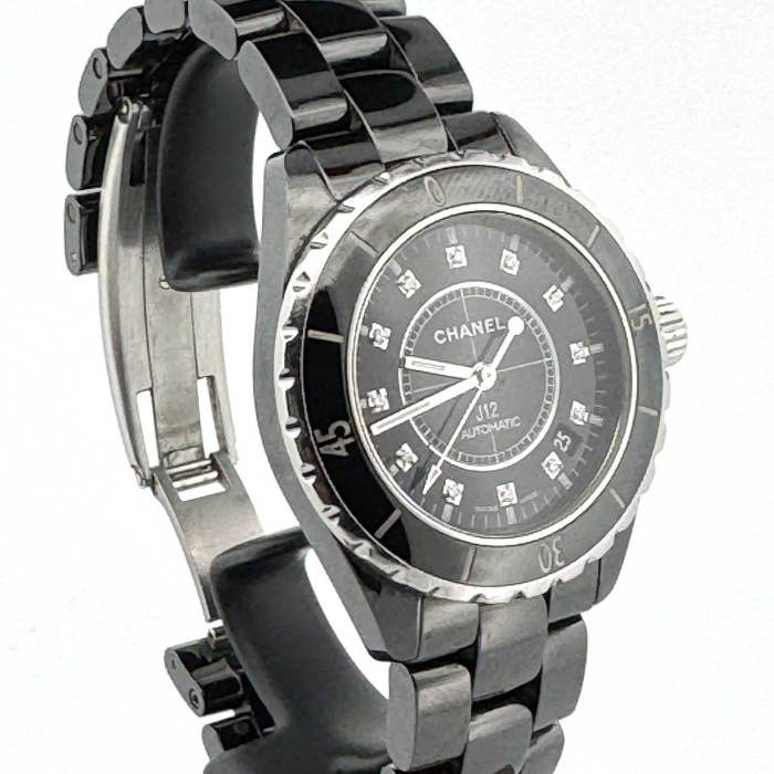 Chanel J 12 Black Dial with Diamonds