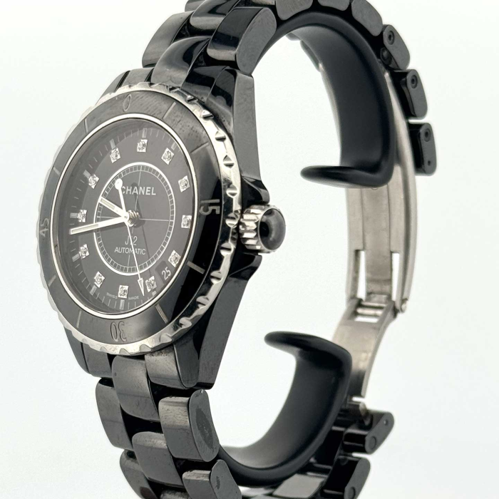 Chanel J 12 Black Dial with Diamonds