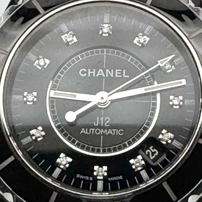 Chanel J 12 Black Dial with Diamonds