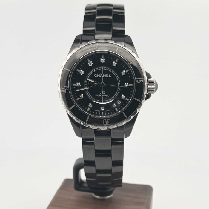 Chanel J 12 Black Dial with Diamonds