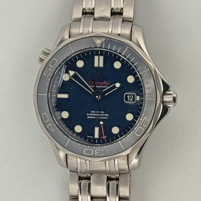 Omega Seamaster 300M  Coaxial Bleu avec bracelet Maille Milanaise