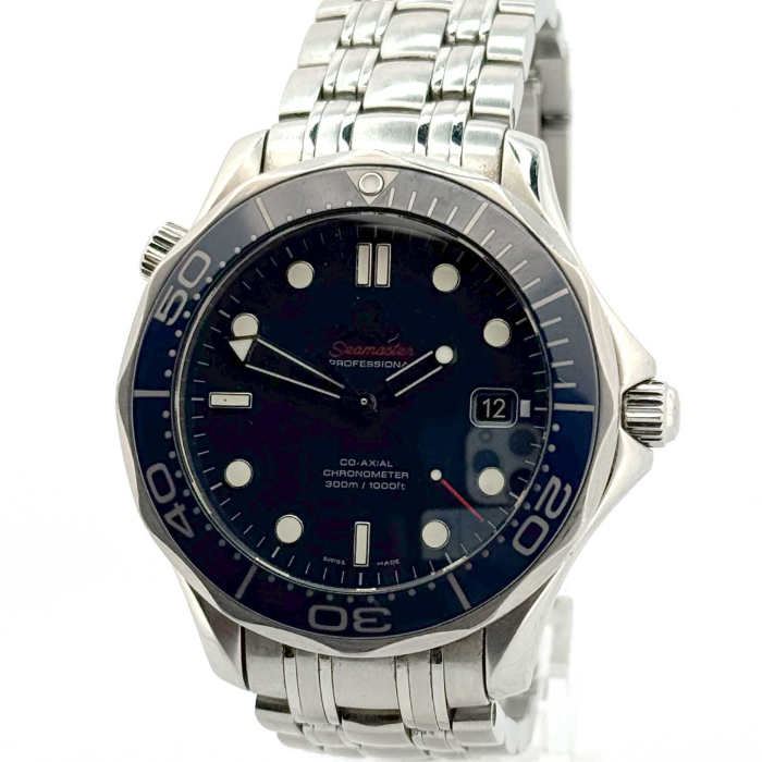 Omega Seamaster 300M  Coaxial Bleu avec bracelet Maille Milanaise