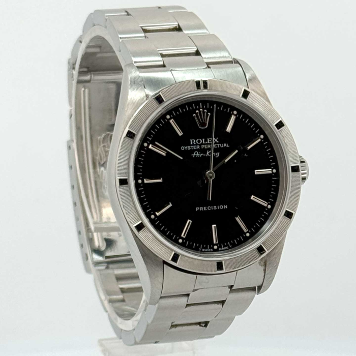 Rolex Airking 34 Engine turned bezel black tritium dial