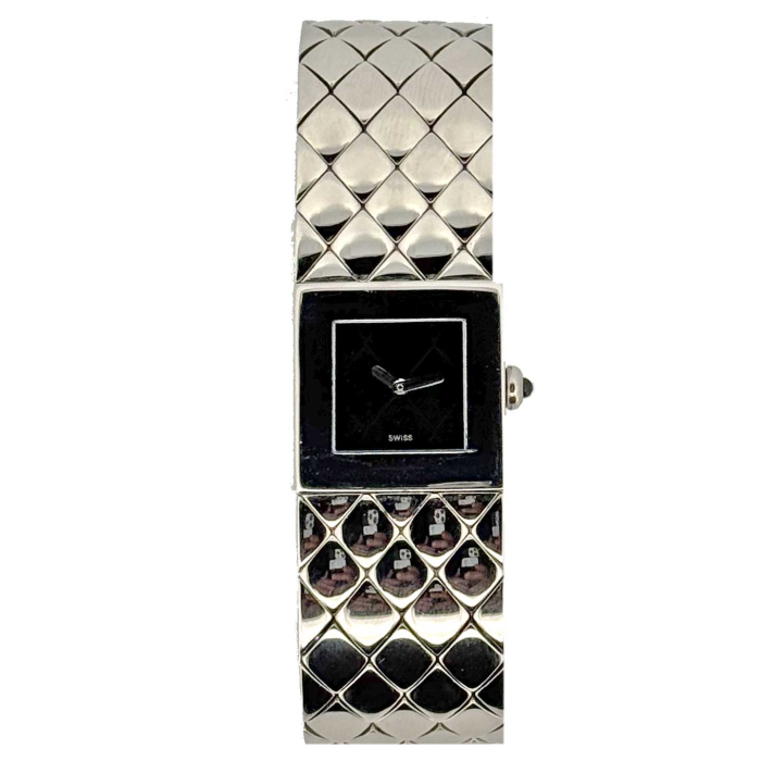 Chanel Matelassé Steel Black Dial
