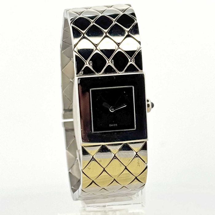 Chanel Matelassé Steel Black Dial