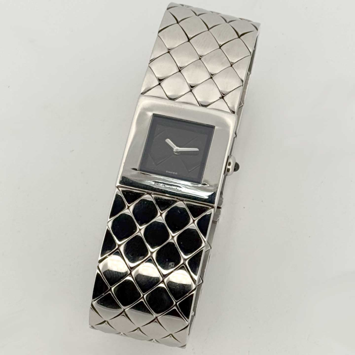 Chanel Matelassé Steel Black Dial