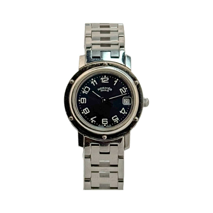 Hermes Clipper Cadran Noir Acier