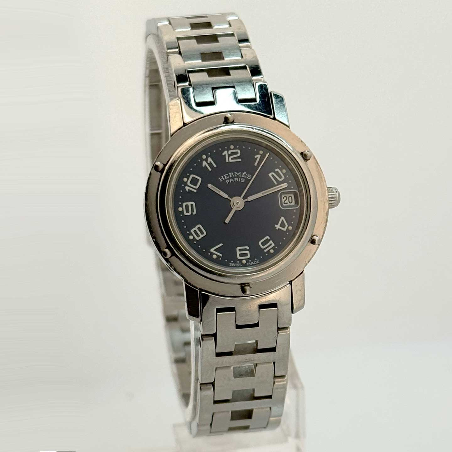 Hermès Clipper CL4.210 (Pre-Owned 2017) Black dial, H Steel Strap