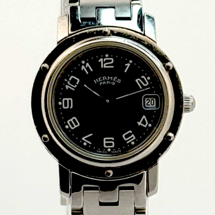 Hermes Clipper Cadran Noir Acier