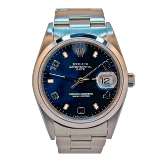 Rolex Oyster Perpetual Date 34 Dial Blue Numbers