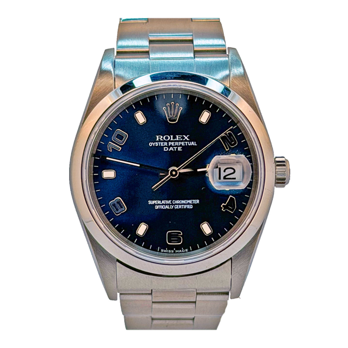 Rolex Oyster Perpetual Date 34 Dial Blue Numbers