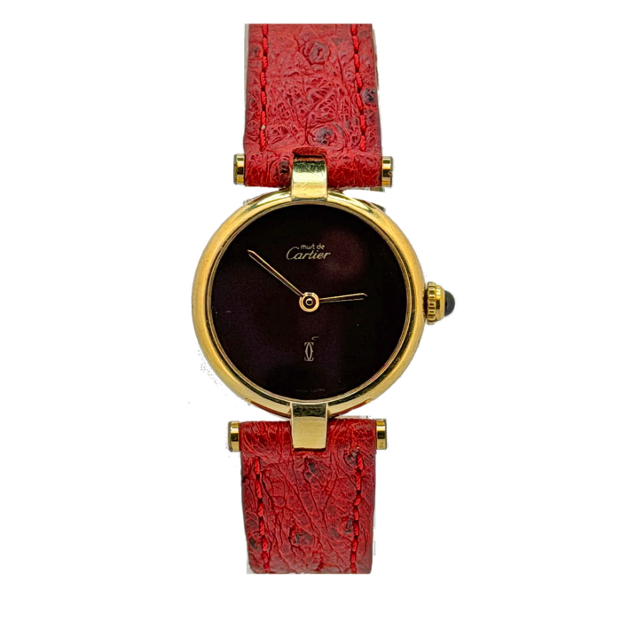 Cartier Must Vendome Vermeil cadran Rouge Bordeaux
