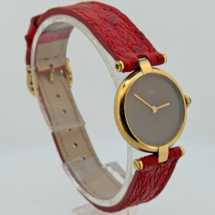 Cartier Must Vendome Vermeil cadran Rouge Bordeaux
