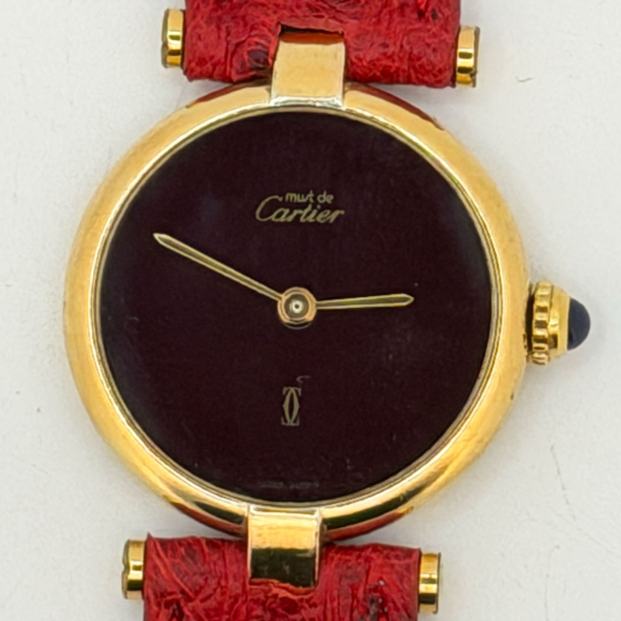 Cartier Must Vendome Vermeil cadran Rouge Bordeaux