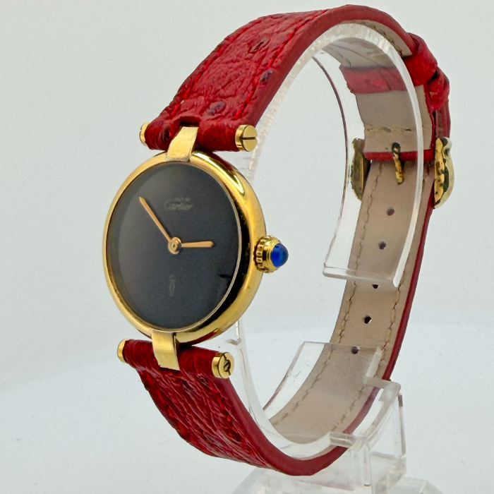 Cartier Must Vendome Vermeil cadran Rouge Bordeaux