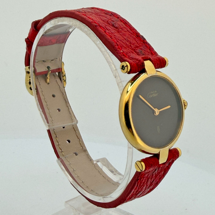 Cartier Must Vendome Vermeil cadran Rouge Bordeaux