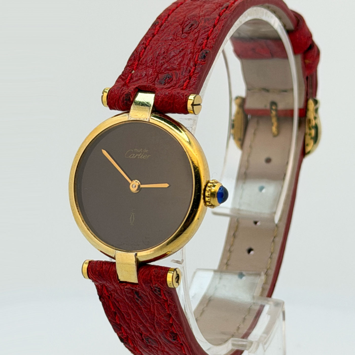 Cartier Must Vendome Vermeil cadran Rouge Bordeaux