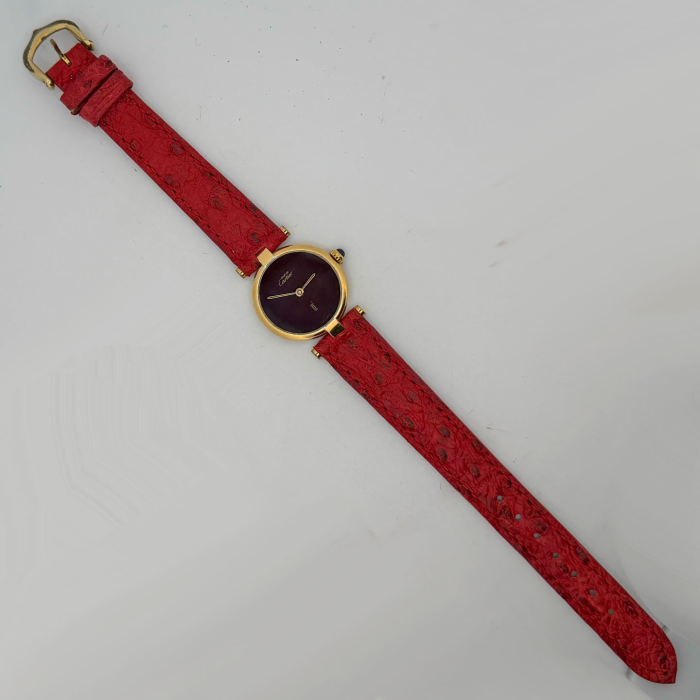 Cartier Must Vendome Vermeil cadran Rouge Bordeaux