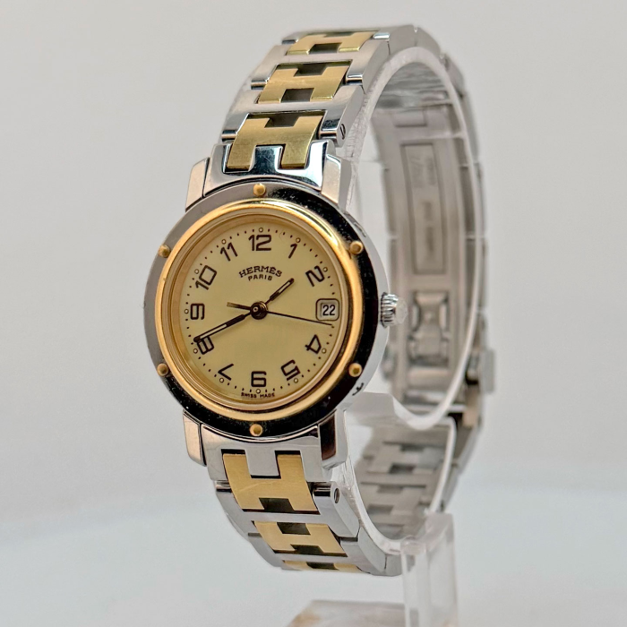 Hermes Clipper Steel & Gold Plating