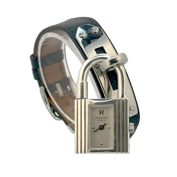 Hermès Kelly KE1.210 Women's Silver padlock watch 2005 Pre-Owned