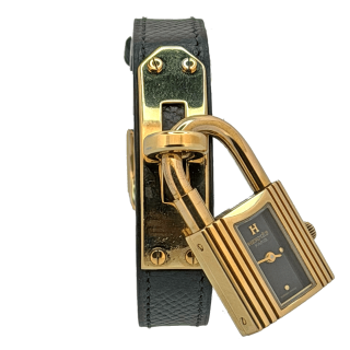 Hermes Kelly Gold Plated Black Dial