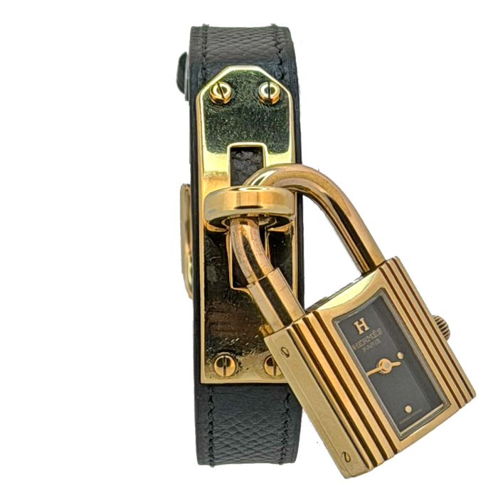 Hermes Kelly Gold Plated Black Dial