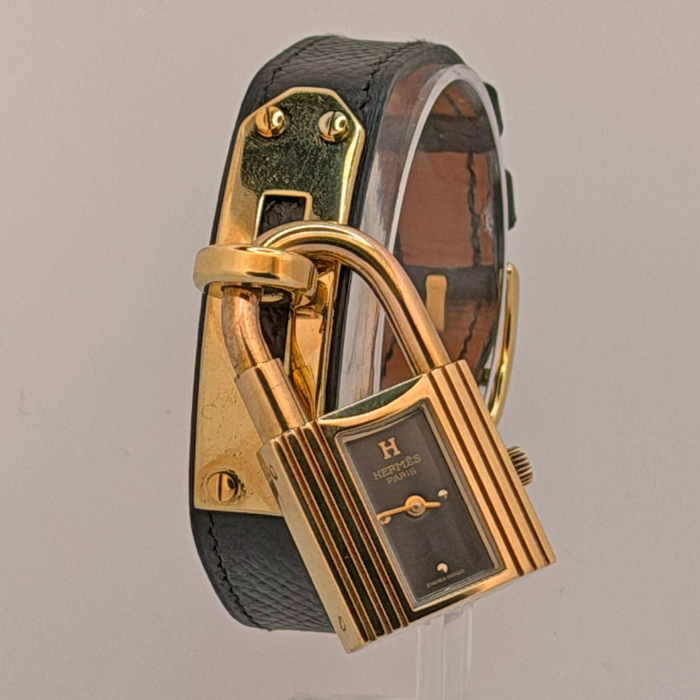 Hermes Kelly Gold Plated Black Dial